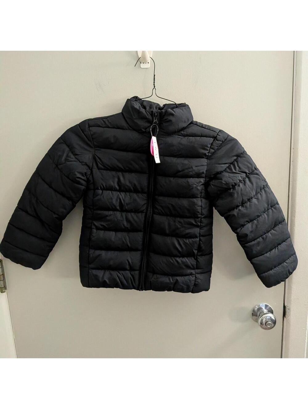 NWT Children's Place Black Quilted Puffer Jacket Sz 5/6 Kids Unisex Winter Coat